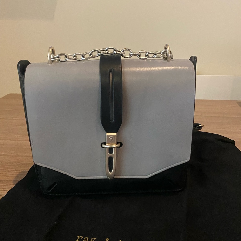 Rag and Bone Cross Body Bag Purse - Enfield Bag - Gray and Black.